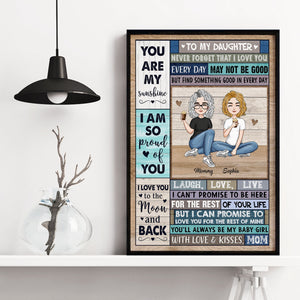 You Are My Sunshine - Personalized Poster/Canvas - Christmas, New Year, Birthday Gift For Your Daughter, Your Baby Girl