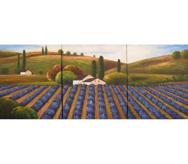 Lavender Field, Landscape Painting, Canvas Painting, Wall Art, Landscape Art, Wall Hanging