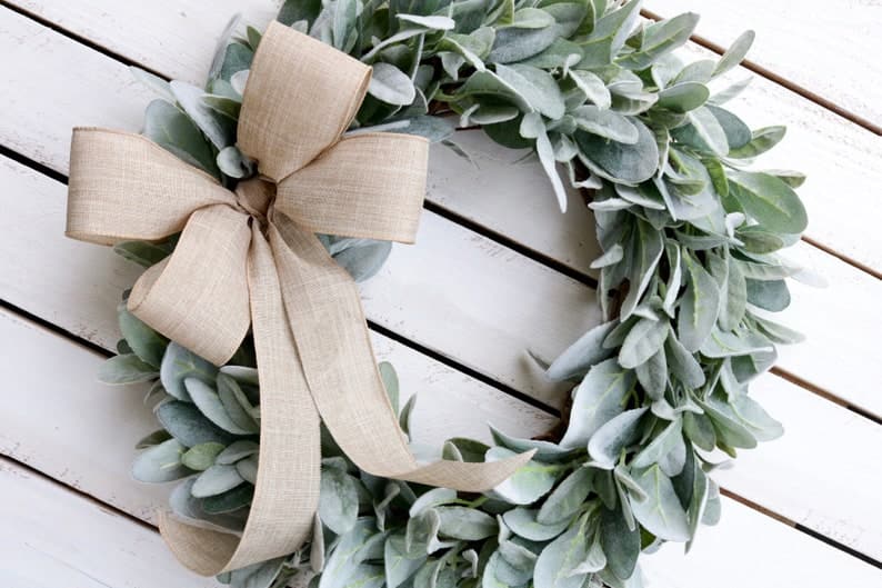 Lamb's Ear Wreath, Farmhouse Wreath, Year Round Wreath, Front Door Wreath, Wedding Wreath, Spring Decor, Winter Wreath, Christmas Wreath ktclubs.com