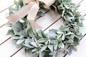 Lamb's Ear Wreath, Farmhouse Wreath, Year Round Wreath, Front Door Wreath, Wedding Wreath, Spring Decor, Winter Wreath, Christmas Wreath ktclubs.com