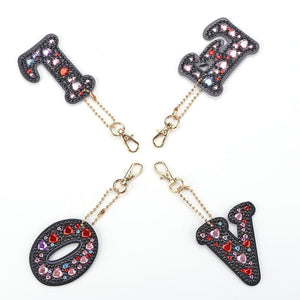 Love Letter 4pcs DIY Full Drill Special Shaped Diamond Keychain ktclubs.com