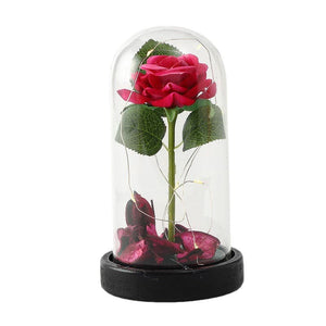 Luminous glass cover ornament creative roses birthday gift glass crafts ktclubs.com