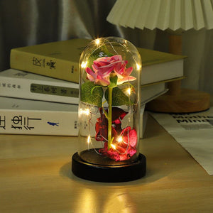 Luminous glass cover ornament creative roses birthday gift glass crafts ktclubs.com