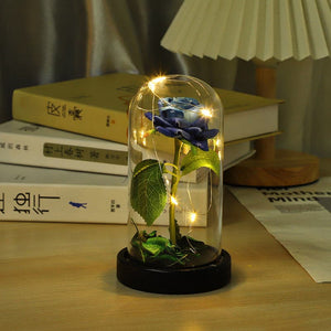 Luminous glass cover ornament creative roses birthday gift glass crafts ktclubs.com