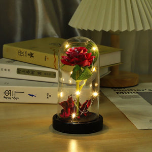 Luminous glass cover ornament creative roses birthday gift glass crafts ktclubs.com