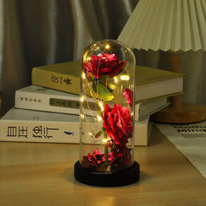 Luminous glass cover ornament creative roses birthday gift glass crafts ktclubs.com