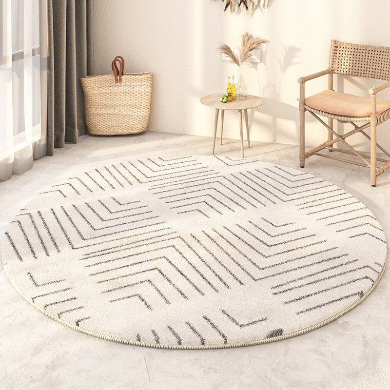Soft Modern Round Rugs under Coffee Table, Geometric Modern Rugs for Bedroom, Circular Modern Rugs under Sofa, Abstract Contemporary Round Rugs