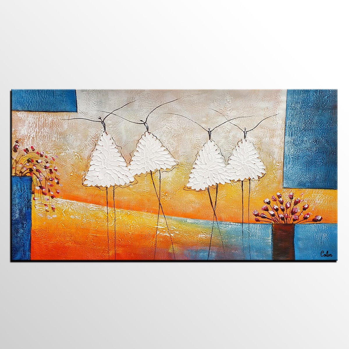 Abstract Modern Paintnig, Bedroom Wall Art Ideas, Simple Modern Painting, Abstract Painting for Sale, Ballet Dancer Painting