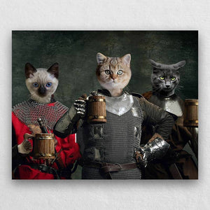 Medieval Warriors With Frothy Beer Portrait Of Animals ktclubs.com