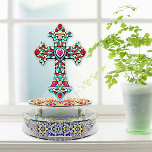 New Halloween 5D DIY Religious Music Box Handmade Spot Drill 5d Alien-Cross Ornament ktclubs.com