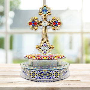 New Halloween 5D DIY Religious Music Box Handmade Spot Drill 5d Alien-Cross Ornament ktclubs.com