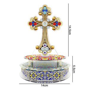 New Halloween 5D DIY Religious Music Box Handmade Spot Drill 5d Alien-Cross Ornament ktclubs.com