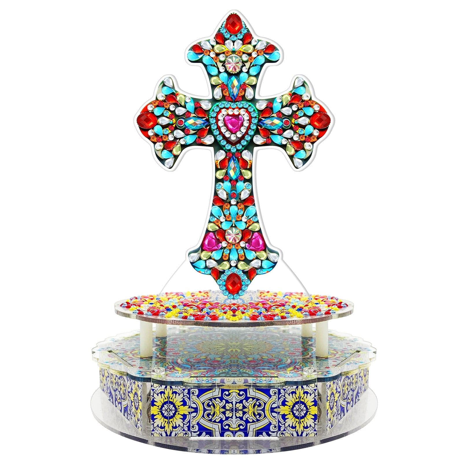 New Halloween 5D DIY Religious Music Box Handmade Spot Drill 5d Alien-Cross Ornament ktclubs.com
