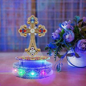 New Halloween 5D DIY Religious Music Box Handmade Spot Drill 5d Alien-Cross Ornament ktclubs.com