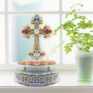 New Halloween 5D DIY Religious Music Box Handmade Spot Drill 5d Alien-Cross Ornament ktclubs.com