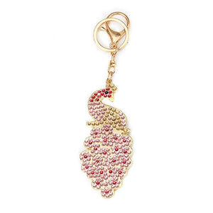 Peacock 3pcs Full Special Shaped Diamond Painting DIY Keychain ktclubs.com