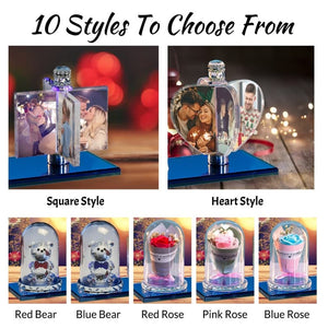 Personalized 3D Rotate windmill Light crystal photo frame Lamp Custom Valentine's Day gift photo album heart frame windmill crystal ktclubs.com