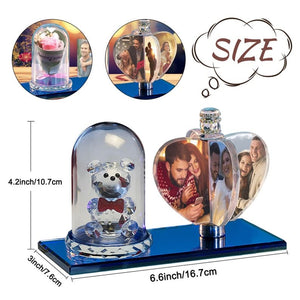 Personalized 3D Rotate windmill Light crystal photo frame Lamp Custom Valentine's Day gift photo album heart frame windmill crystal ktclubs.com