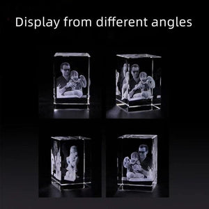 Personalized Mother’s Day Gift from Daughter, Custom Engraved Picture, Laser Etch Print, Tabletop Home Decor | 3D Photo Crystal Rectangle ktclubs.com