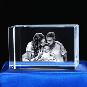 Personalized Mother’s Day Gift from Daughter, Custom Engraved Picture, Laser Etch Print, Tabletop Home Decor | 3D Photo Crystal Rectangle ktclubs.com