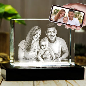 Personalized Mother’s Day Gift from Daughter, Custom Engraved Picture, Laser Etch Print, Tabletop Home Decor | 3D Photo Crystal Rectangle ktclubs.com