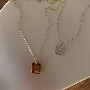 Personalized customization ~ The charm value increases! Alphabet Small Square Brand Seiko Whole Body S925 Silver Clavicle Chain Necklace ktclubs.com
