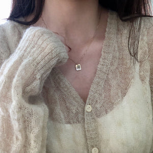 Personalized customization ~ The charm value increases! Alphabet Small Square Brand Seiko Whole Body S925 Silver Clavicle Chain Necklace ktclubs.com