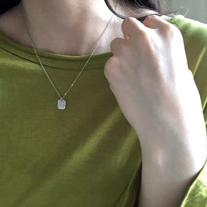 Personalized customization ~ The charm value increases! Alphabet Small Square Brand Seiko Whole Body S925 Silver Clavicle Chain Necklace ktclubs.com