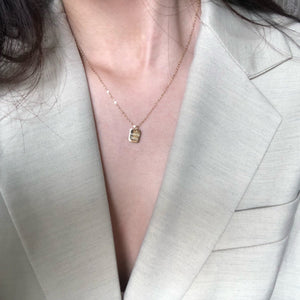 Personalized customization ~ The charm value increases! Alphabet Small Square Brand Seiko Whole Body S925 Silver Clavicle Chain Necklace ktclubs.com