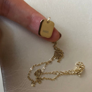 Personalized customization ~ The charm value increases! Alphabet Small Square Brand Seiko Whole Body S925 Silver Clavicle Chain Necklace ktclubs.com