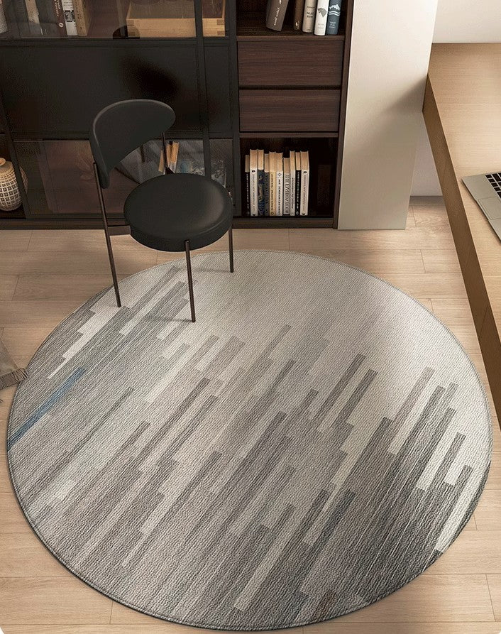 Dining Room Modern Rugs, Abstract Contemporary Round Rugs under Chairs, Circular Area Rugs for Bedroom, Geometric Modern Rugs for Living Room