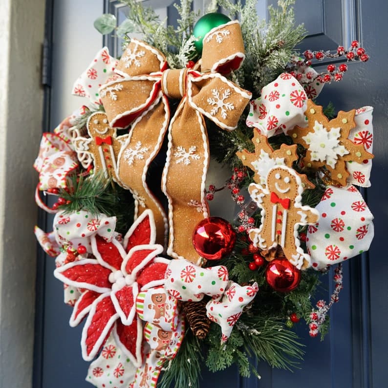 Stylish Winter wreath, Elegant Winter wreath, Modern Christmas wreath, Premium Christmas wreath, xmas wreath, xmas front door decoration ktclubs.com