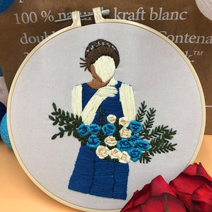 The Girl with the Flower - Embroidery ktclubs.com
