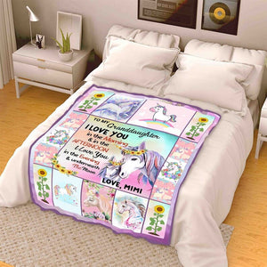 To My Granddaughter Customized Blanket, Gift For Granddaughter, Gift For Christmas, Unicorn Blanket For Girls, Unicorn Gift For Girls ktclubs.com