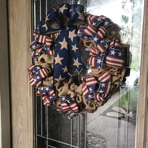 USA Independence Day Wreath 30CM Door Hanging Home Fabric Decoration Arrangement ktclubs.com