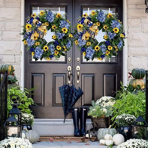 Ukrainian flag sunflower front door wreath ktclubs.com