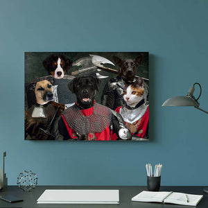 Warrior Family Portrait Of Animals Pet On Canvas ktclubs.com