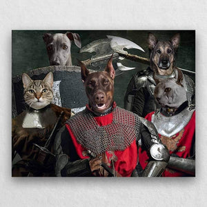 Warrior Family Portrait Of Animals Pet On Canvas ktclubs.com