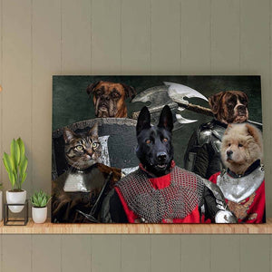 Warrior Family Portrait Of Animals Pet On Canvas ktclubs.com
