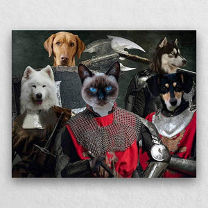 Warrior Family Portrait Of Animals Pet On Canvas ktclubs.com