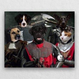Warrior Family Portrait Of Animals Pet On Canvas ktclubs.com