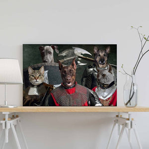 Warrior Family Portrait Of Animals Pet On Canvas ktclubs.com
