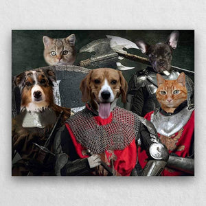 Warrior Family Portrait Of Animals Pet On Canvas ktclubs.com