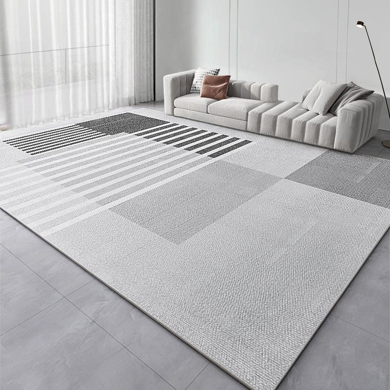 Bedroom Modern Rugs, Modern Living Room Area Rugs, Grey Geometric Floor Carpets, Modern Area Rugs under Coffee Table, Modern Rugs for Dining Room Table