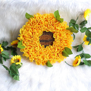 Yellow sunflower wreath round wreath decorations simulation flowers door hanging holiday hanging ring hanging ktclubs.com