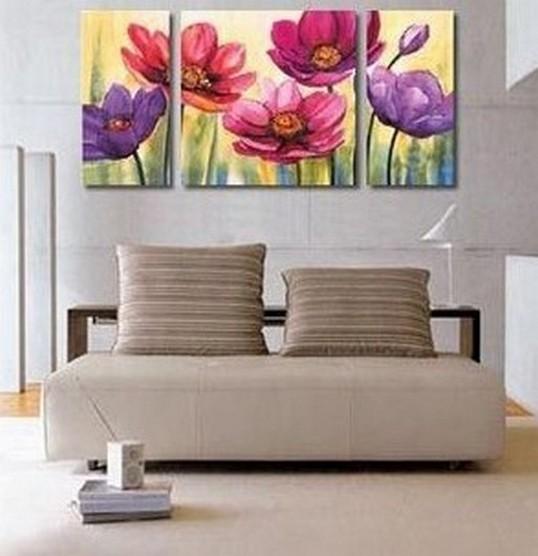 Flower Painting, Canvas Wall Art, Abstract Art, Canvas Painting, Large Oil Painting, Living Room Wall Art, Modern Art, 3 Piece Art, Huge Art