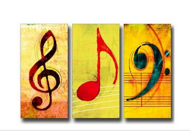 Musical Notes, Abstract Painting, Large Painting, Living Room Wall Art, Contemporary Art, 3 Piece Oil Painting, Canvas Wall Art, Ready to Hang