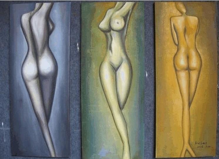 Large Wall Art, Abtract Figure Art, Abstract Painting, Acrylic Art, 3 Piece Wall Art, Canvas Art