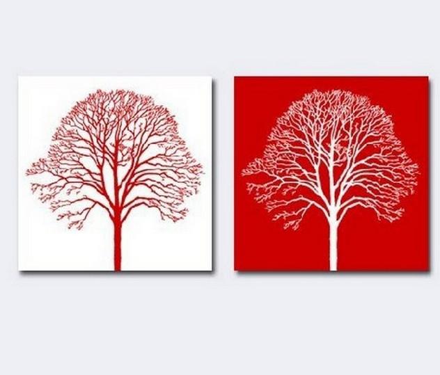 Red and White Art, Tree of Life Painting, Canvas Painting, Abstract Art, Abstract Painting, Wall Art, Wall Hanging, Dining Room Wall Art, Hand Painted Art