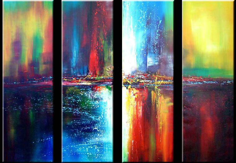 Abstract Wall Art Paintings, Ready to Hang Painting, Modern Wall Art Ideas, Living Room Canvas Painting, Abstract Painting on Canvas, 4 Piece Wall Art